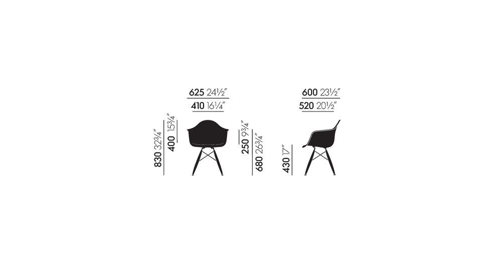 Eames Plastic Armchair DAW - Black Maple Legs