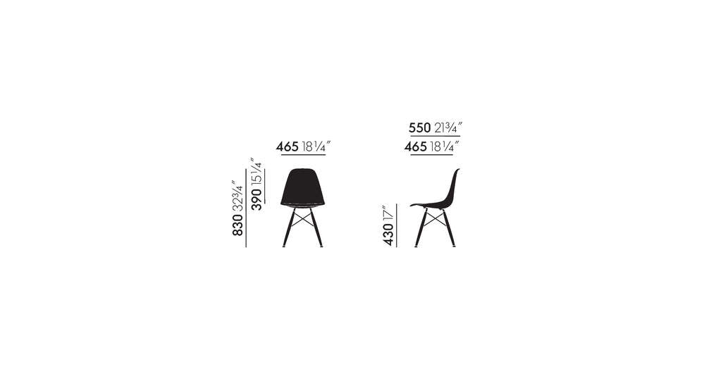 Eames Plastic Side Chair DSW - Dark Maple Base